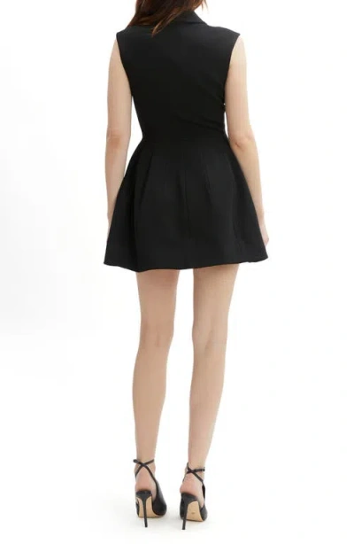 Bardot Destene Sleeveless V-neck Blazer Mini Dress In Black