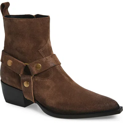 Golden Goose Block Heel Ankle Boots With Metallic Hardware In Brown