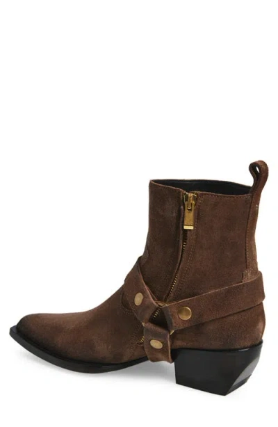 Golden Goose Block Heel Ankle Boots With Metallic Hardware In Brown