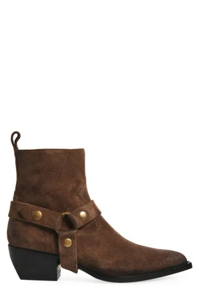 Golden Goose Block Heel Ankle Boots With Metallic Hardware In Brown