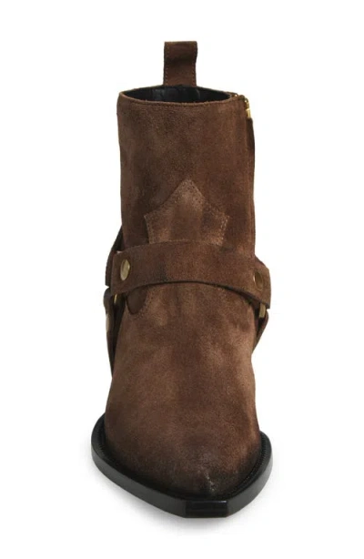 Golden Goose Block Heel Ankle Boots With Metallic Hardware In Brown