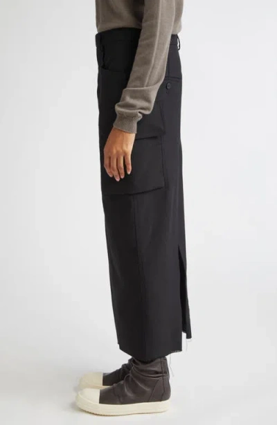 Rick Owens Firbanks Wool Midi Skirt In Blue
