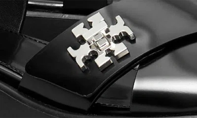 Tory Burch Turnlock Leather Lug-heeled Platform Sandals In Black