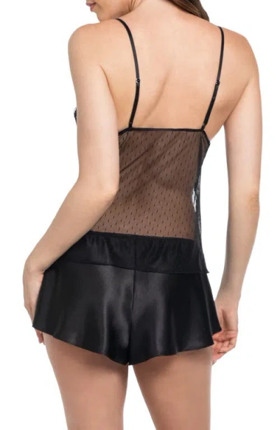 In Bloom By Jonquil Dot Mesh Cami Short Set In Black