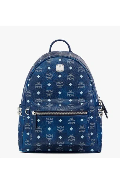 Mcm Stark Side Studs Backpack In Blue