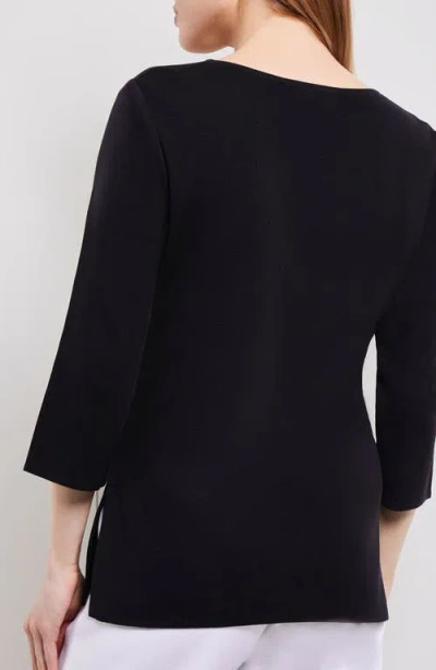 Misook Side-slit Tunic In Black