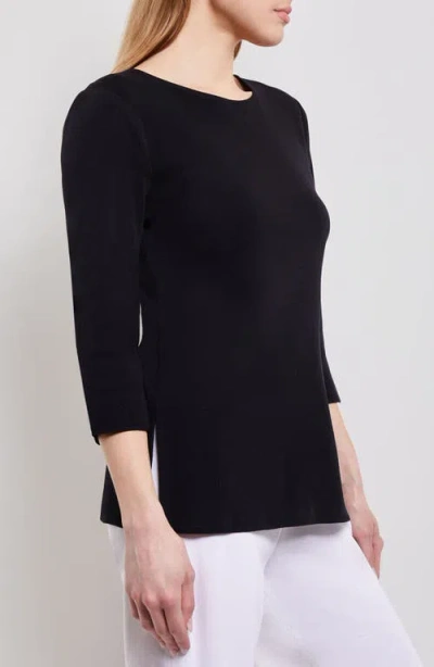 Misook Side-slit Tunic In Black