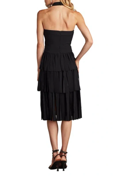 Tadashi Shoji Bos25458m Short Homecoming Knee Length Fringe Dress In Black