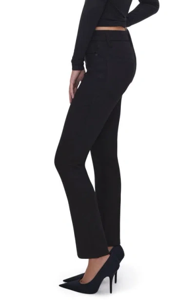 Good American Good Legs Never Fade Ankle Straight Leg Jeans In Black