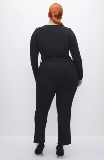 Good American Good Legs Never Fade Ankle Straight Leg Jeans In Black