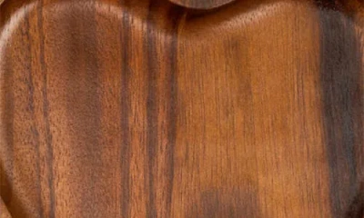 Nambe Nambé Eat Your Heart Out Set Of 4 Acacia Wood Appetizer Plates In Brown