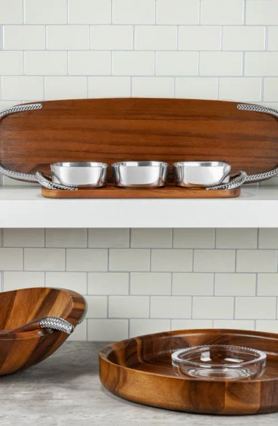 Nambe Braid Condiment Trio In Brown