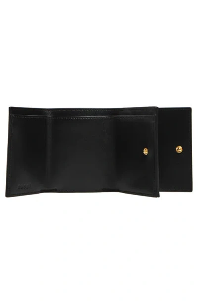 Sacai Loop Tie Leather Trifold Wallet In Black