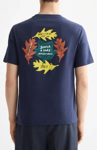 Scotch & Soda Regular Fit Graphic T-shirt In Blue