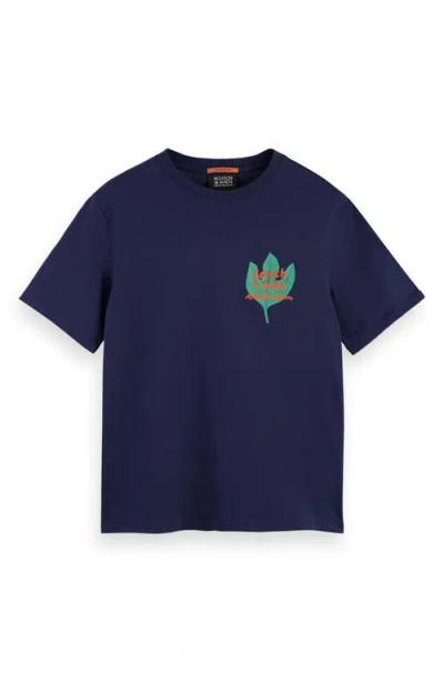 Scotch & Soda Regular Fit Graphic T-shirt In Blue
