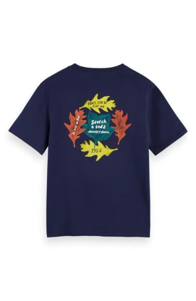 Scotch & Soda Regular Fit Graphic T-shirt In Blue
