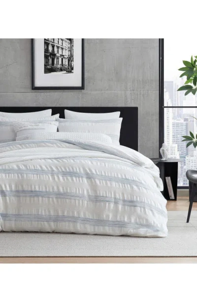 Dkny Waffle Stripe Comforter & Sham Set In Blue