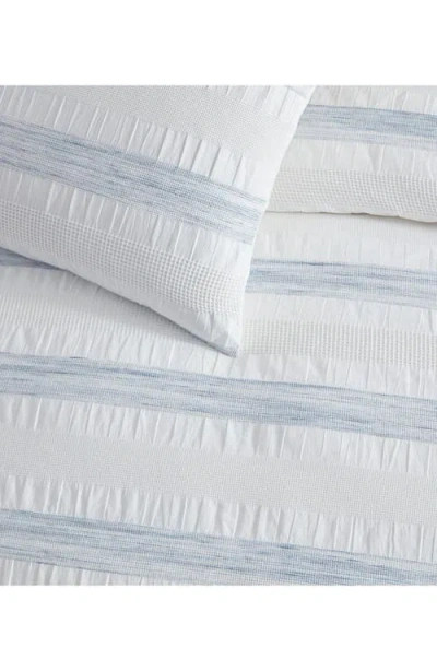 Dkny Waffle Stripe Comforter & Sham Set In Blue
