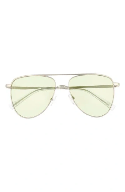 Le Specs The Duke 57mm Aviator Sunglasses In Silver