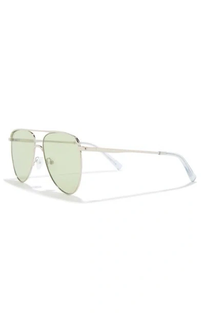 Le Specs The Duke 57mm Aviator Sunglasses In Silver