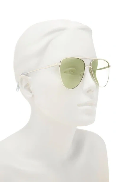 Le Specs The Duke 57mm Aviator Sunglasses In Silver