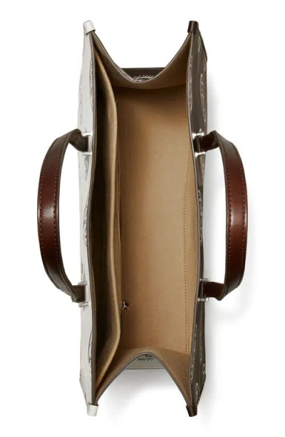 Tory Burch T Monogram Contrast Embossed Tote In Brown