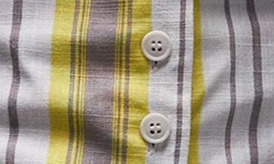 Topshop Stripe Strapless Button-up Shirt In Multi