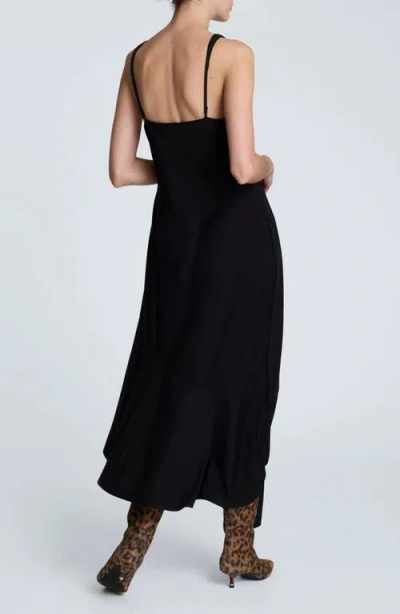 Kenneth Cole Asymmetrical Hem Cowl Neck Dress In Black