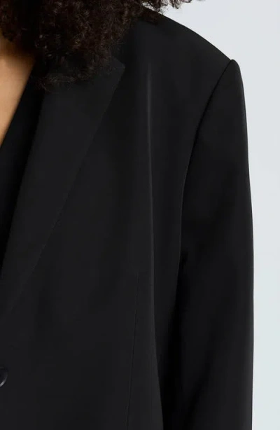 Kenneth Cole Luxe Twill Two Button Boyfriend Jacket In Black