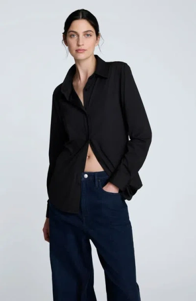 Kenneth Cole Oversized Button Front Shirt With Long Sleeves In Animal Print