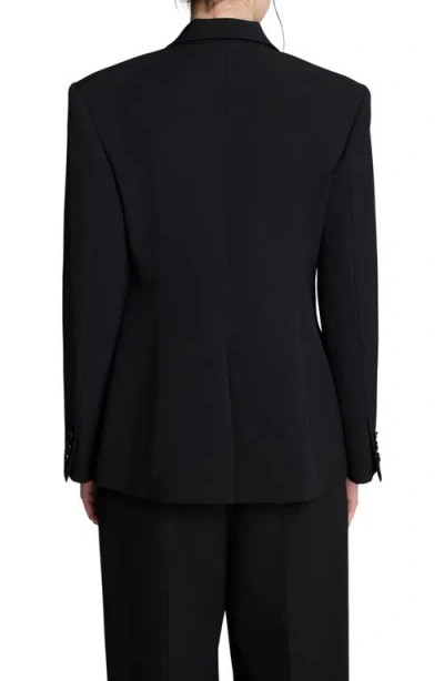 Kenneth Cole Luxe Twill Slim One Button Jacket In Black