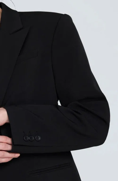 Kenneth Cole Luxe Twill Slim One Button Jacket In Black