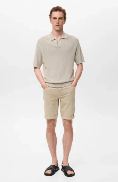 Mango Men's Slim-fit Denim 11.5" Bermuda Shorts In Neutral