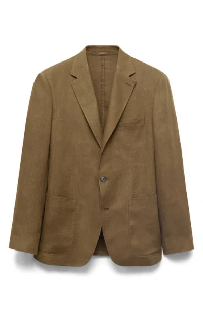 Mango Men's Linen Slim Fit Salerno Blazer In Brown