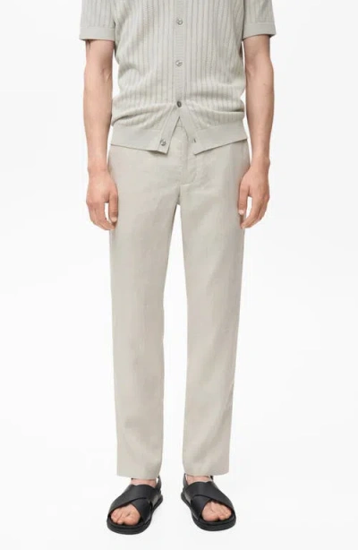 Mango Men's Slim-fit Linen Pants In Neutral
