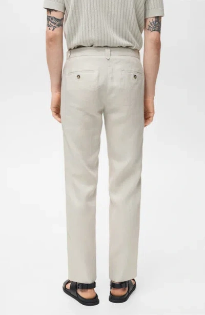 Mango Men's Slim-fit Linen Pants In Neutral