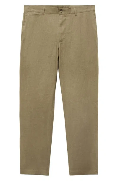 Mango Men's Slim-fit Linen Pants In Brown