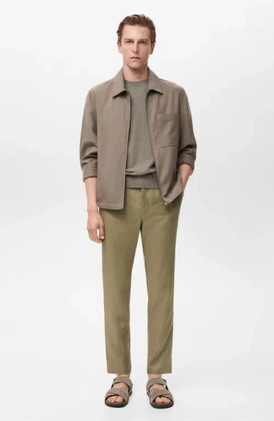 Mango Men's Slim-fit Linen Pants In Brown