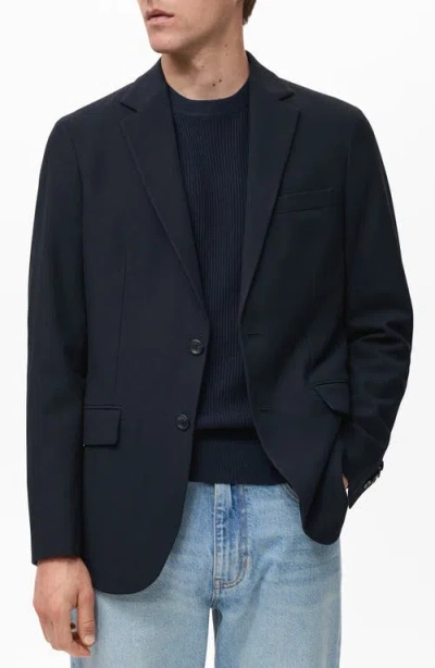 Mango Men's Verner Slim-fit Cotton Blazer In Blue