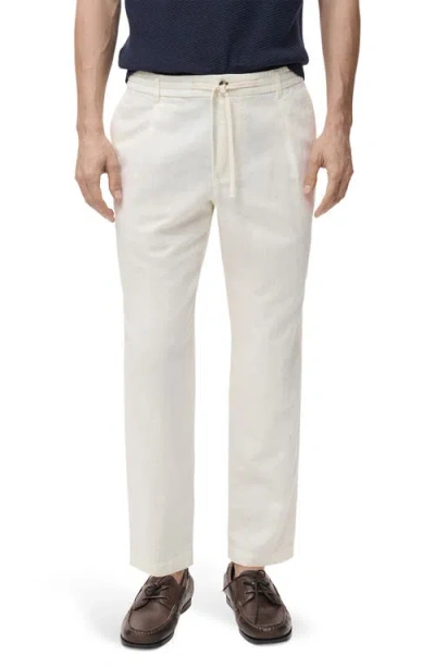 Mango Men's Slim-fit Drawstring Linen Pants In White