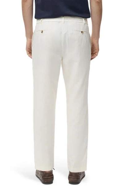 Mango Men's Slim-fit Drawstring Linen Pants In White
