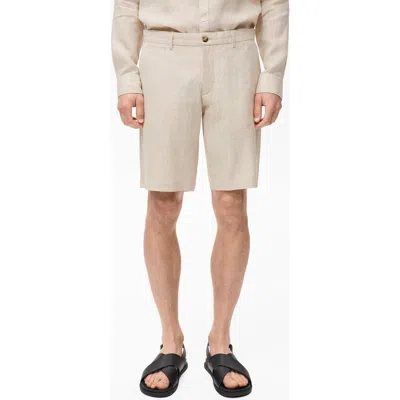 Mango Men's Slim-fit Linen Bermuda Shorts In Nude