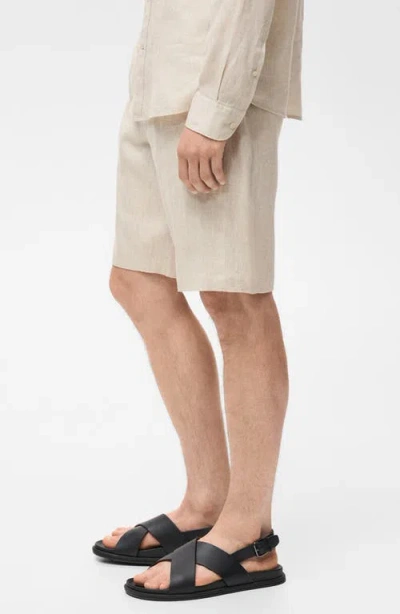 Mango Men's Slim-fit Linen Bermuda Shorts In Nude