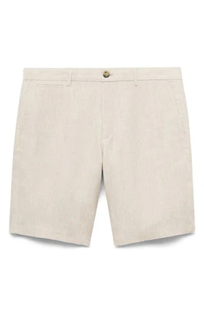 Mango Men's Slim-fit Linen Bermuda Shorts In Nude