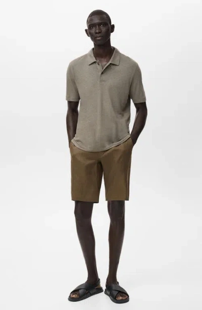 Mango Men's Slim-fit Linen Bermuda Shorts In Brown