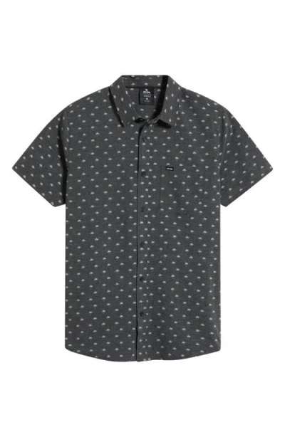 Rip Curl Fun Times Tech Short Sleeve Performance Button-up Shirt In Black