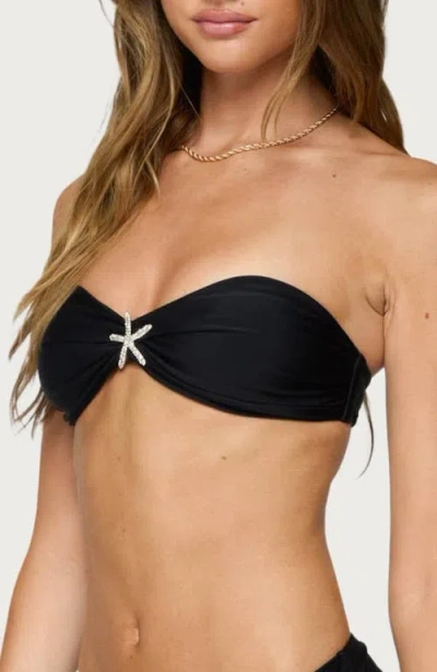 Edikted Starfish Bandeau Bikini Top In Black