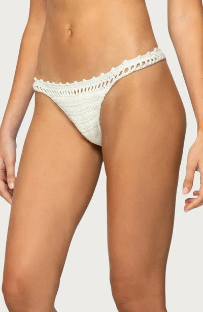 Edikted Enzo Crochet Bikini Bottoms In Neutral