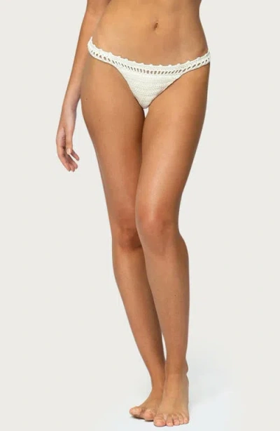 Edikted Enzo Crochet Bikini Bottoms In Neutral