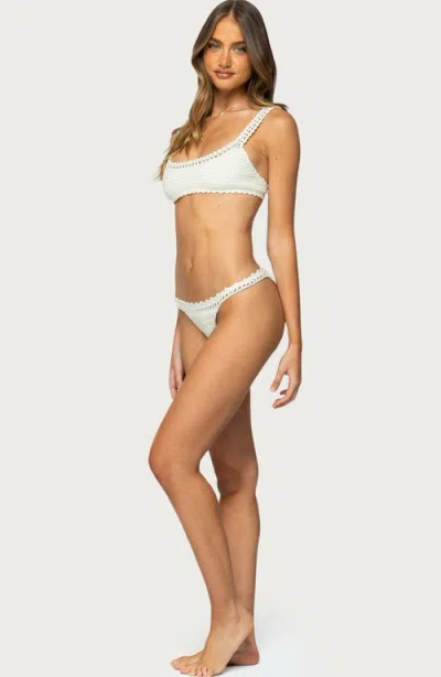 Edikted Enzo Crochet Bikini Bottoms In Neutral